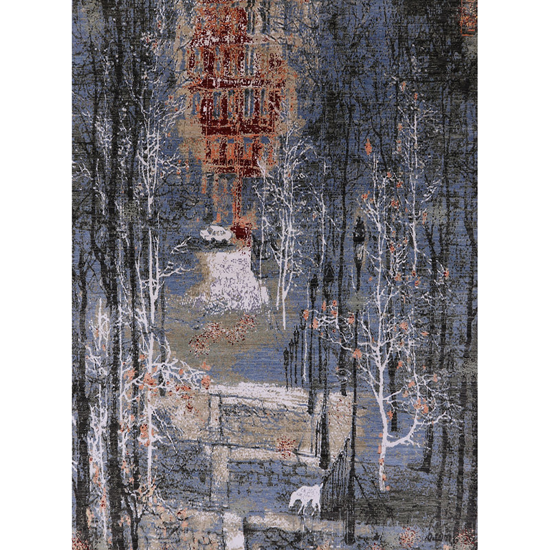 Tapis bleu / rouge / noir Bradenville, Tapis de couloir 2 pi x 5 pi