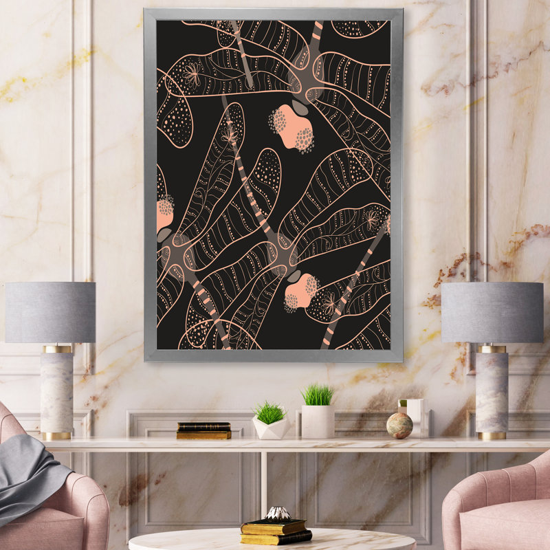 «Folk Art», reproduction sur toile, Toile avec cadre argenté, H 32 po x l 16 po x P 1,5 po