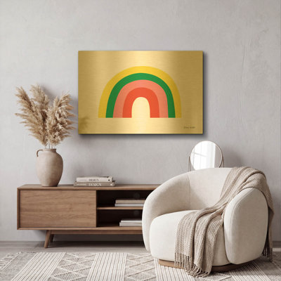 «Rainbow II» par Ann Kelle, art mural en métal doré, 16 po x 12 po