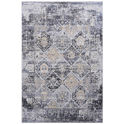 8X10 Area Rug In Grey/Blue - Non-Shedding, Stain , For Bedroom, Living Room, Dining, Office Grey And Blue Adds Uniqueness To