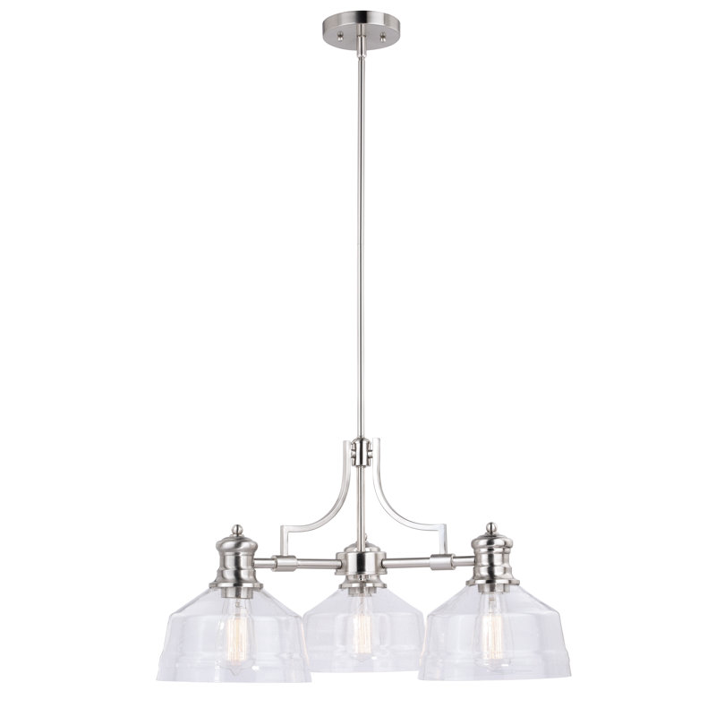 Manville 3 - Light Steel Dimmable Wagon Wheel Chandelier, 20" H x 26" W x 26" D