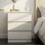 Table de chevet blanche à 3 tiroirs - table de chevet pour petit espace, ensemble anti-basculement blanc