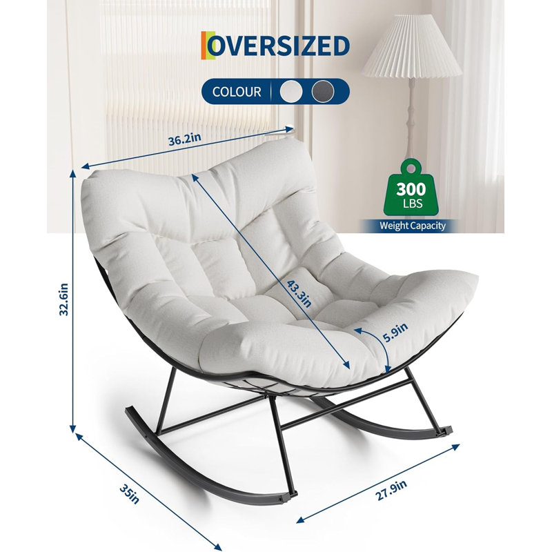 Chaise berçante pour patio, Blanc