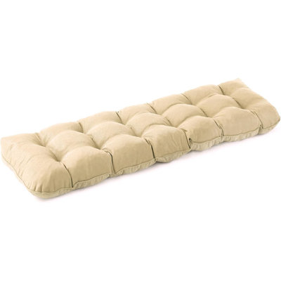 Coussin de banc d'extérieur, coussin de siège de patio capitonné imperméable, résistant à la décoloration, beige