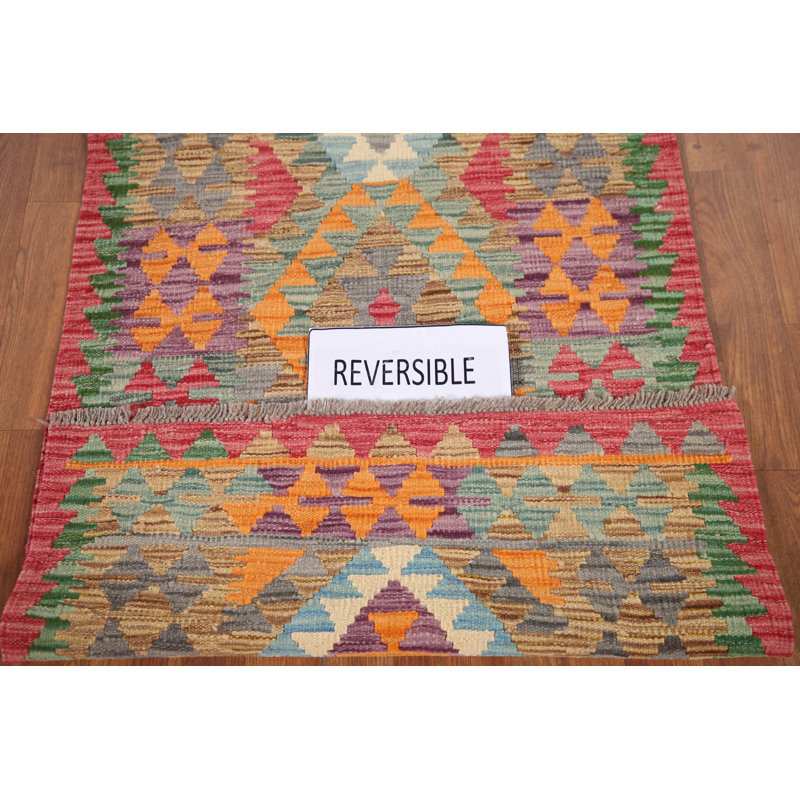 Tapis de couloir oriental coloré Kilim 3 x 10