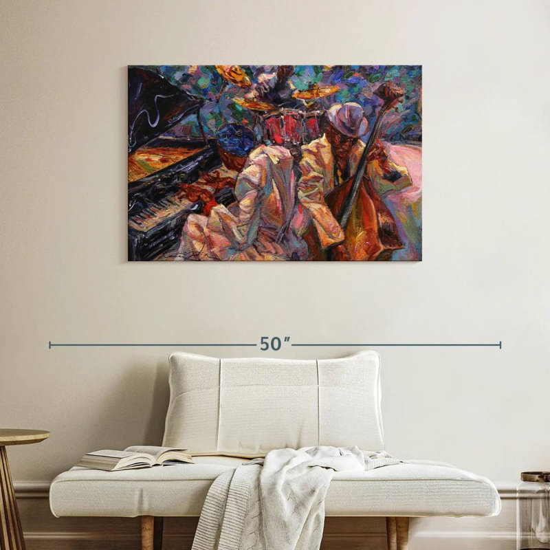 " Jazz Band Musicians " Print, 26" H x 39" W x 1.25" D