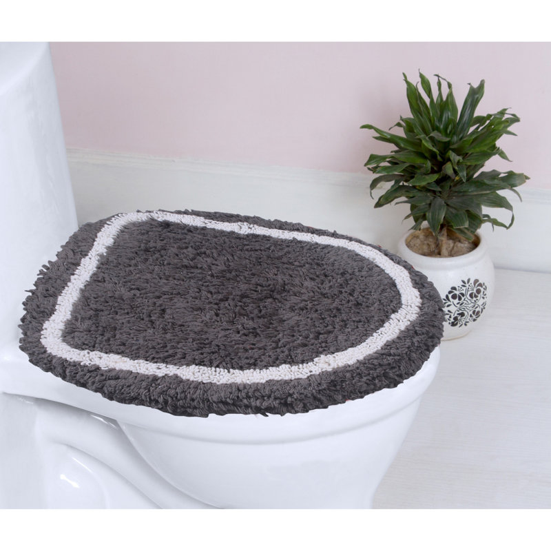 Tapis pour salle de bain Dobrinka, Gris foncé, 18 po x 18 po (couvercle)