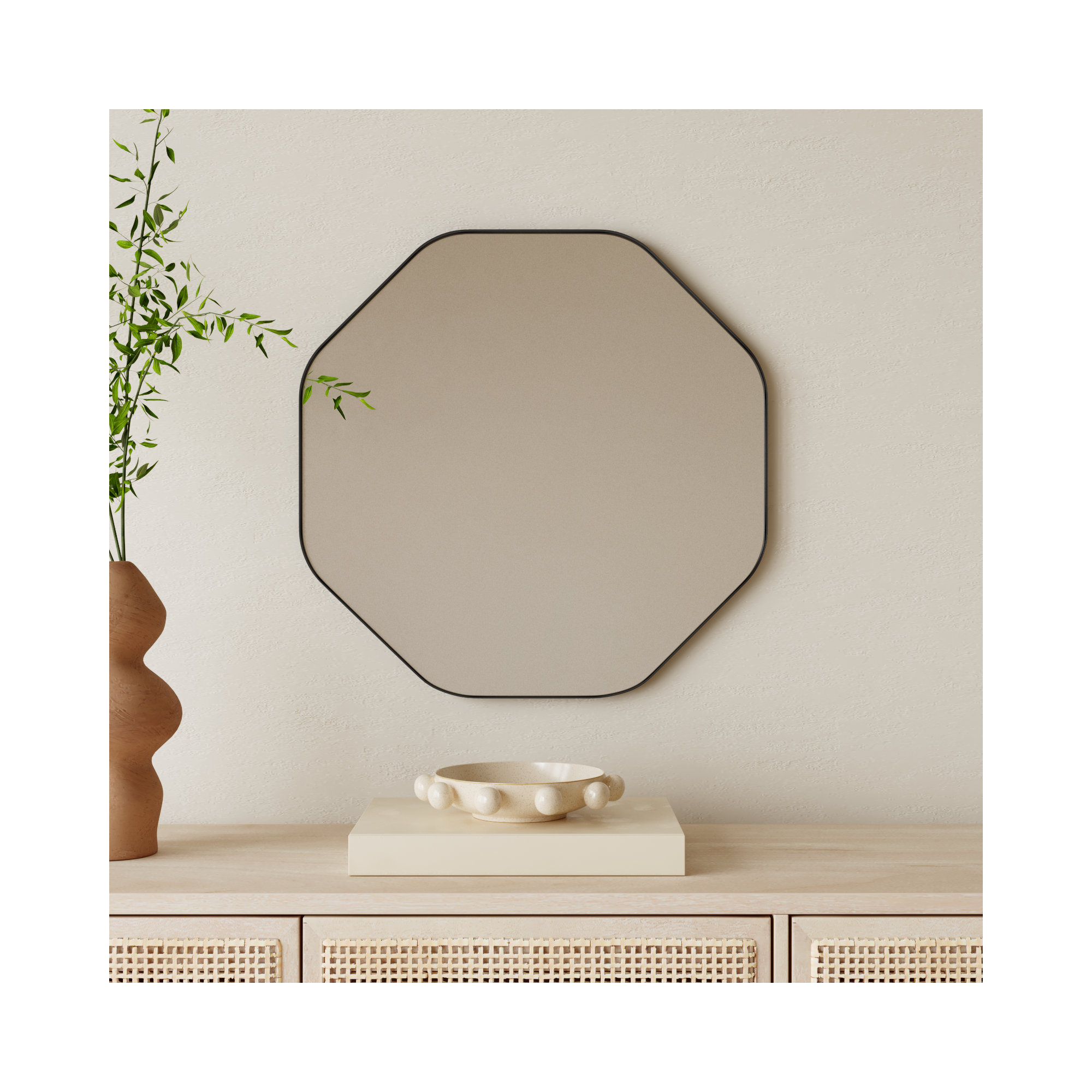 Minorca Metal Mirror, Black