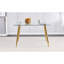 Table de salle à manger rectangulaire en verre avec pieds en métal-960244981-969188358