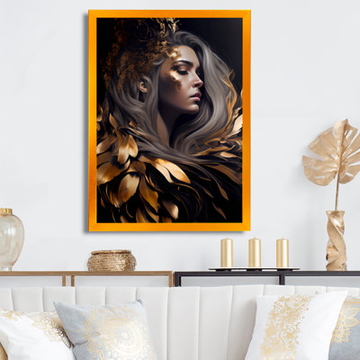Femme sensuelle dorée et noire - Impression sur toile