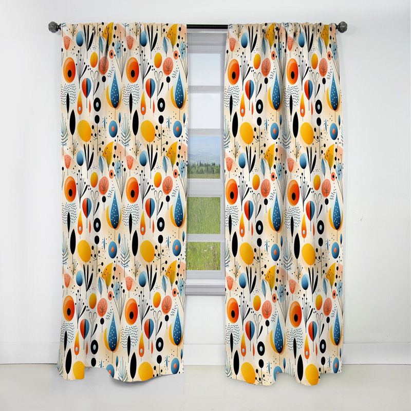 Playing Pattern With Colorful Geometric I - Abstract Geometric Blackout Curtain - 1 Panels, 52" W x 84" L