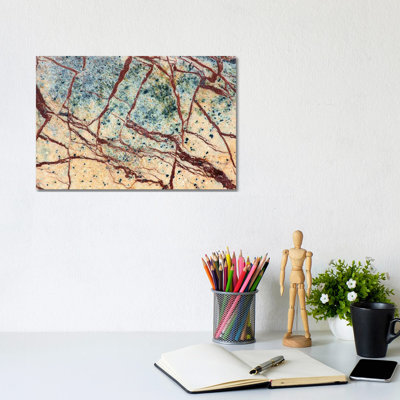 Usa, California. Detail Of Cut Slab Of Marble Rock. 1 Piece Wrapped Canvas Painting