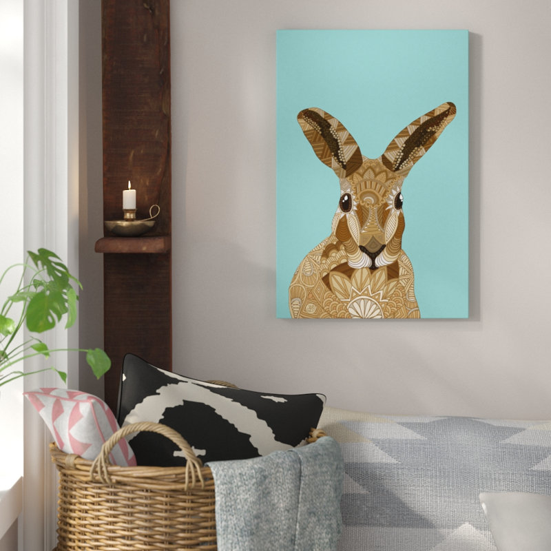 Art sur toile happy lièvre, H 18 po x l 12 po x P 1,5 po