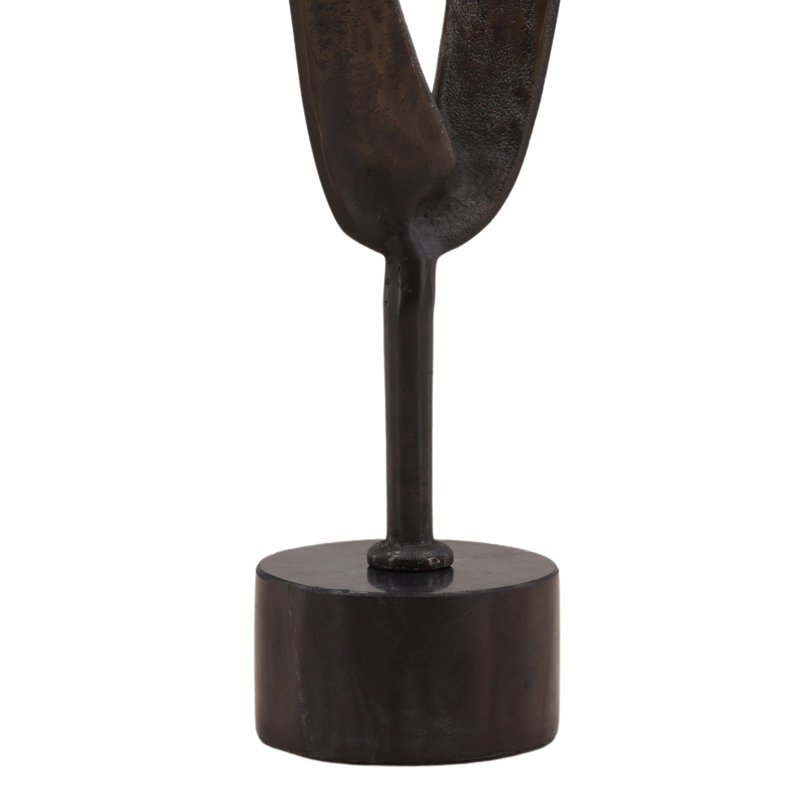 Sculpture Kroll laiton noir petit, H 44,5 po x l 8,4 po x P 6 po, Noir
