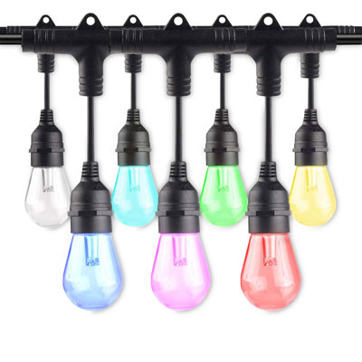 Solana 36-foot Smart String Light Kit with Shatter Resistant RGB Colour Changing LED Light Bulbs