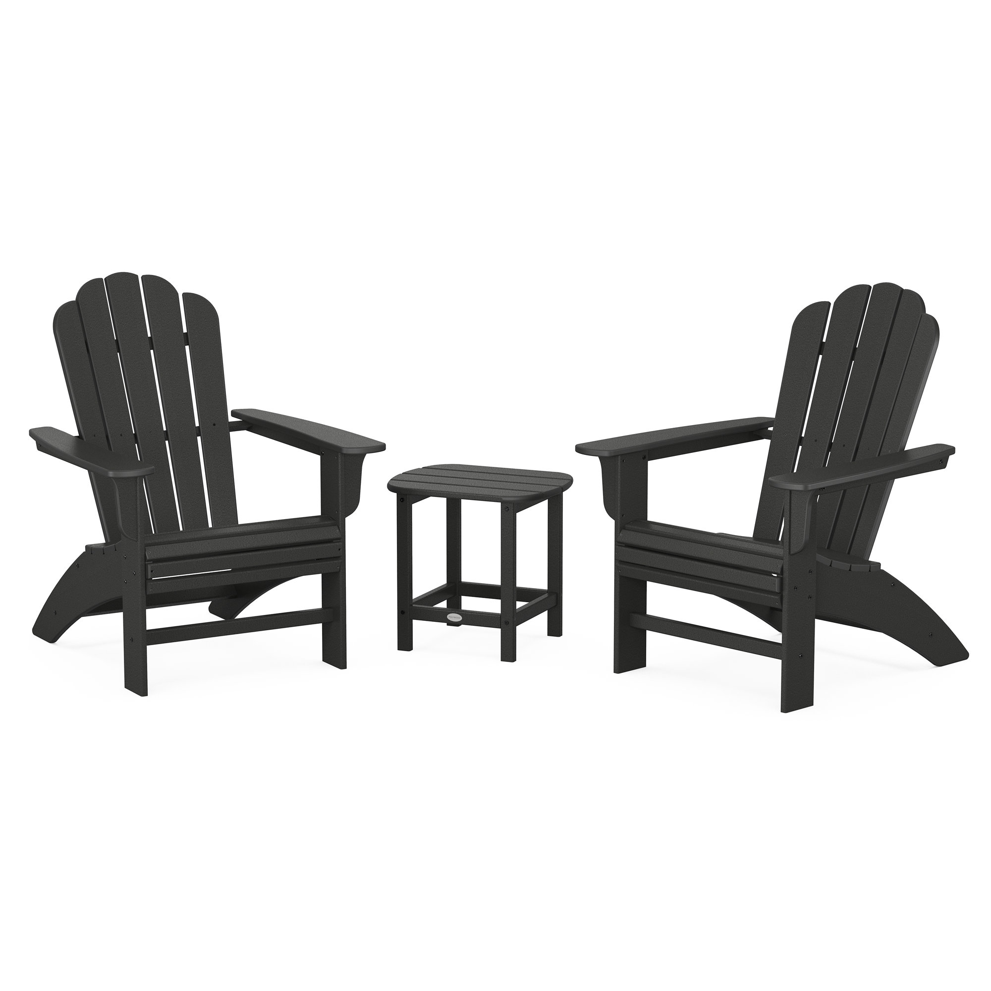 POLYWOOD Country Living Adirondack Chair Set, Black