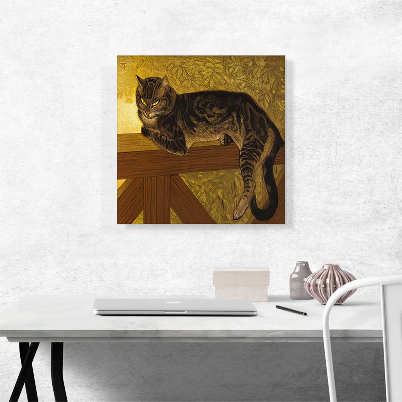 «The Summer Cat on a Balustrade 1909» par Theophile Steinlen, reproduction d'art sur toile tendue