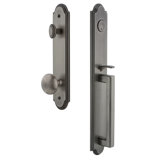 Arc Handleset with Single Cylinder Deadbolt and Fifth Door Knob and Arc Rosette