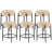 Modern Dining Chairs Set, 23.6" Counter Height Stools with Round Soft Padded Boucle Backless Seat-2019572759