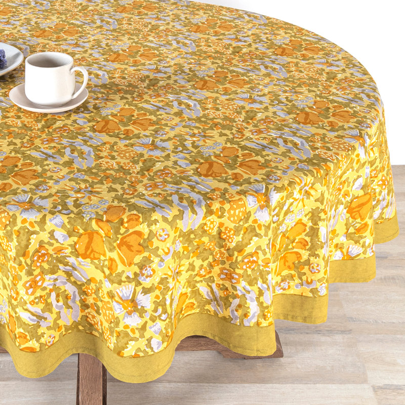 Leana Tablecloth, 90" Round, Floral 3