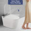 Toilette à bidet intelligente avec design, couvercle à ouverture et fermeture automatique, bidet plus large, lavage à l'eau chaude et séchage, capteur de pied pour chasse d'eau, indicateur à DEL, télécommande, couleur blanche. Divers modes de lavage de la fontaine, 5 -