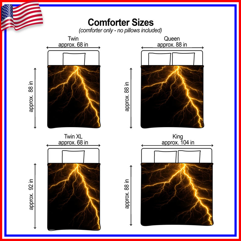Electric Lightning Bolt Comforter, Twin