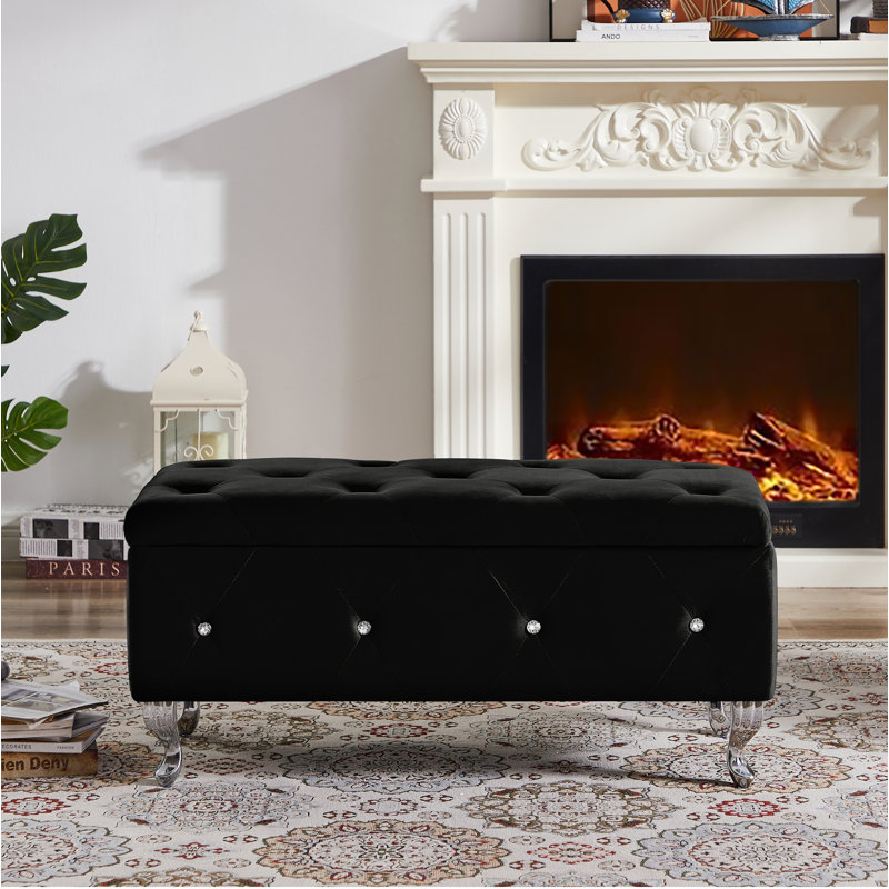 Banc de rangement repose-pieds, Black
