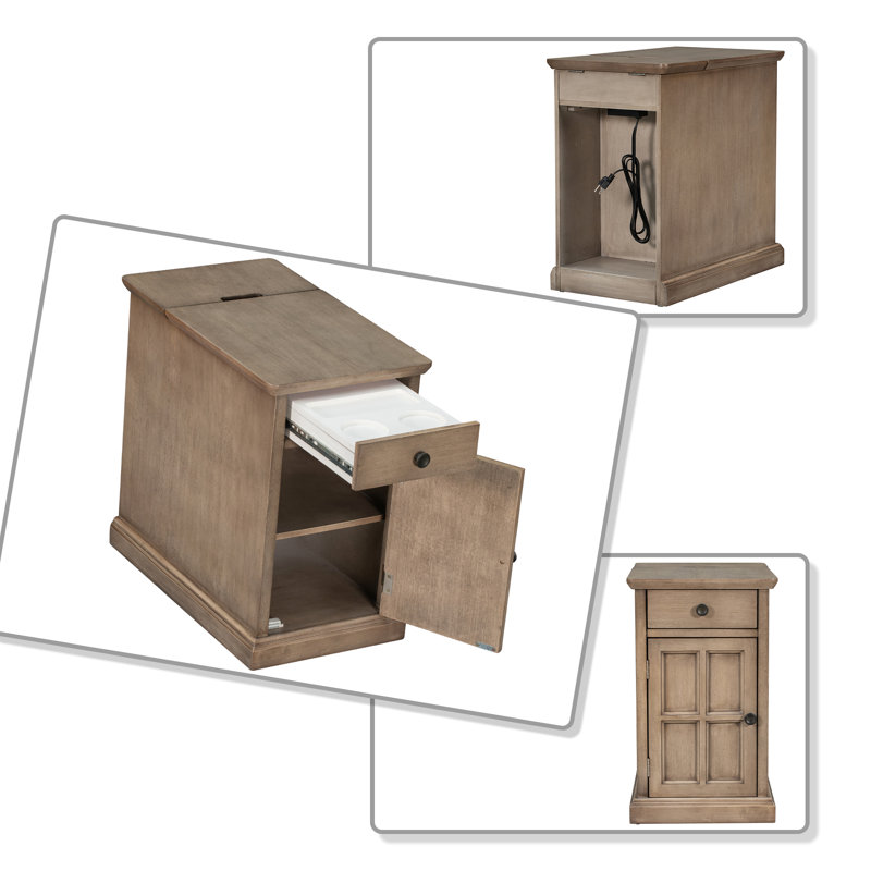 Antwin 13.99'' W Solid Wood Nightstand, Antique Brown