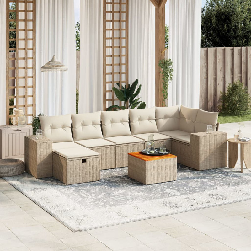 Ensemble de canapé de jardin modulaire en rotin PE 8 pièces Vidaxl