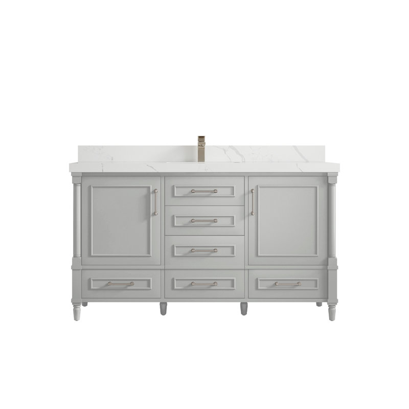 Ensemble de meuble-lavabo simple 60 po Aberdeen, Calacatta Laza