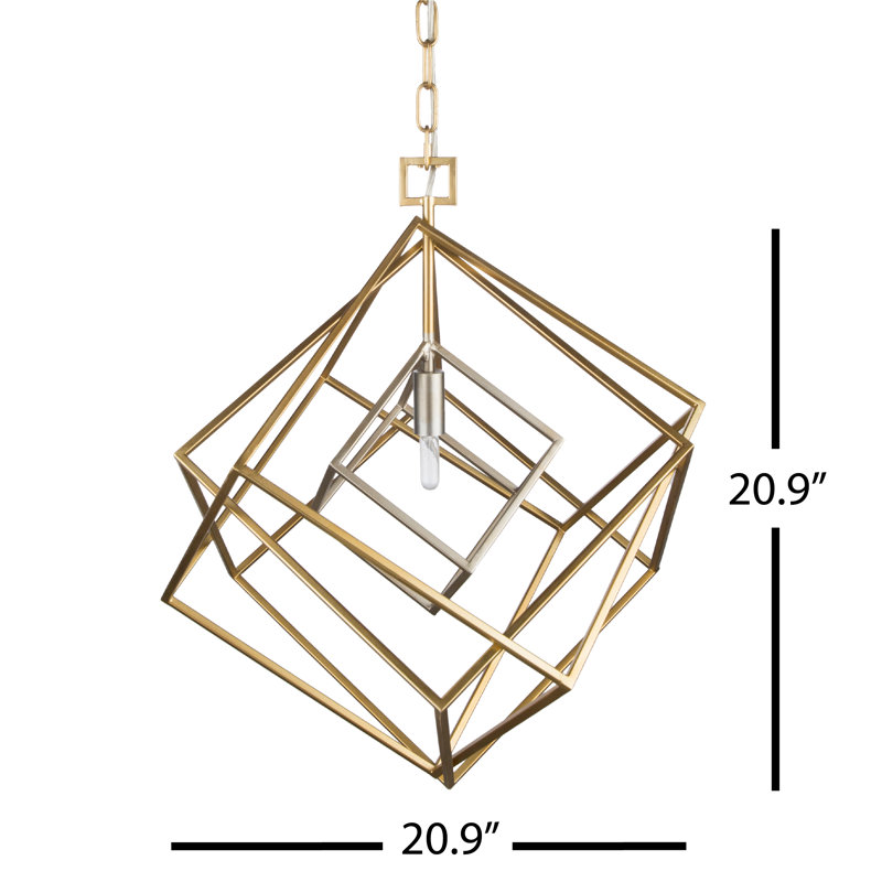 Luminaire suspendu géométrique 1 lumières simple Baccarat, Or