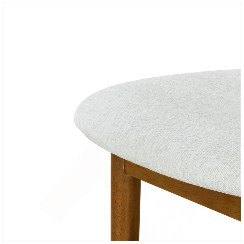 Ensemble de 2 tabourets d'intérieur revêtus de bois, finition noyer et ivoire