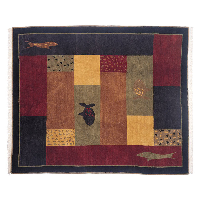 Lagoon Wool Geometric Area Rug in Purple/Red, Rectangle 11' x 17'