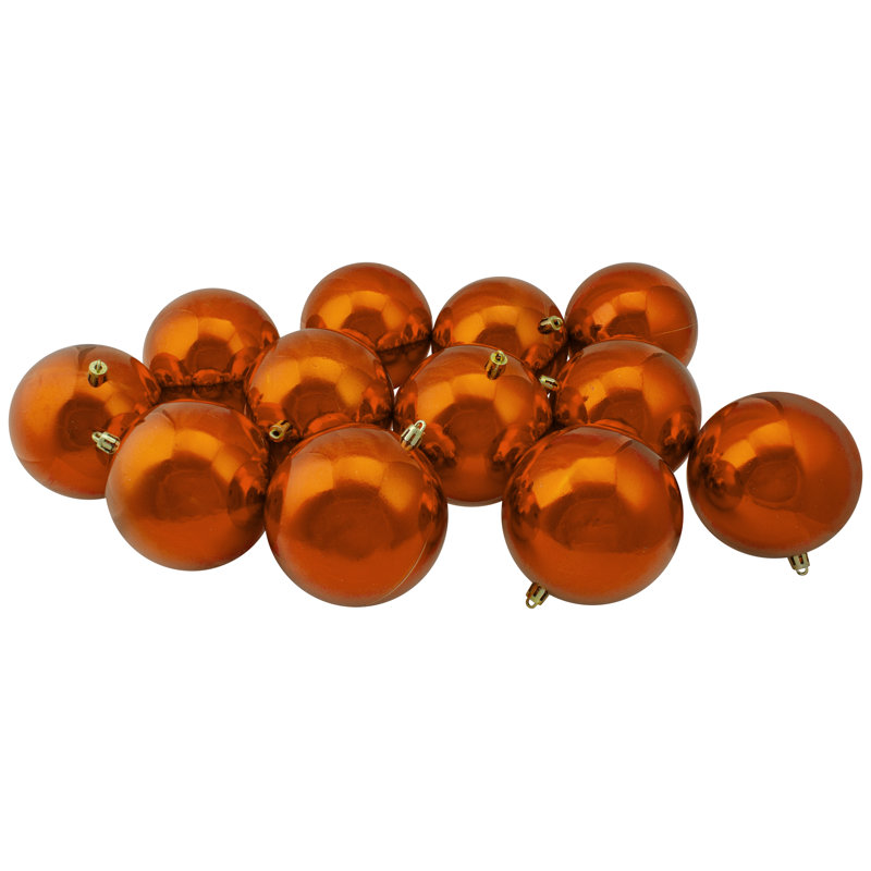Boule de Noël brillante incassable, Orange brûlé