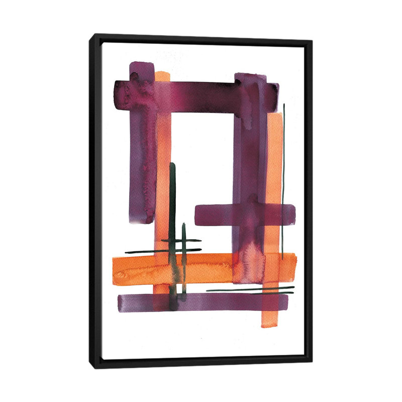 « criss-cross », impression sur toile, H 26 po x l 18 po x P 1,5 po, Toile avec cadre noir, Pas de tapis