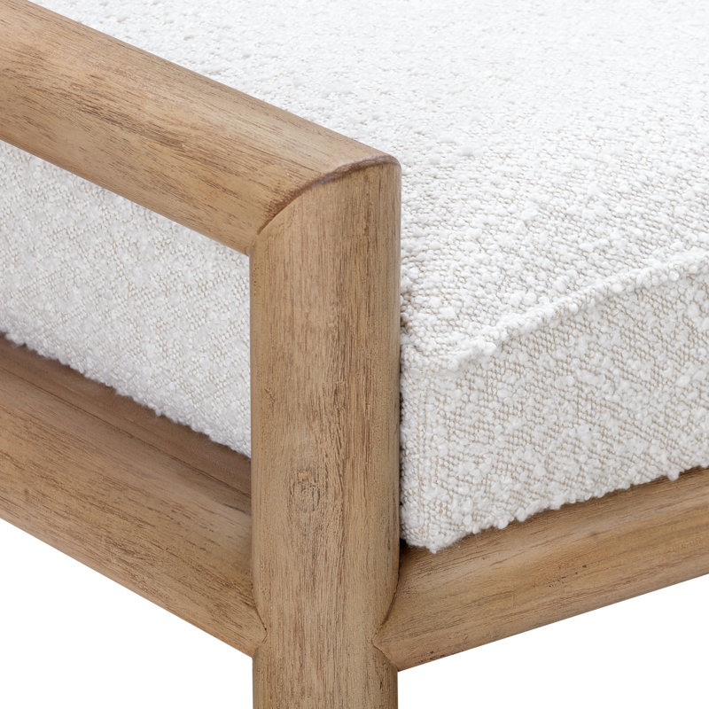 Banc en bois Colleen, Naturel, Blanc