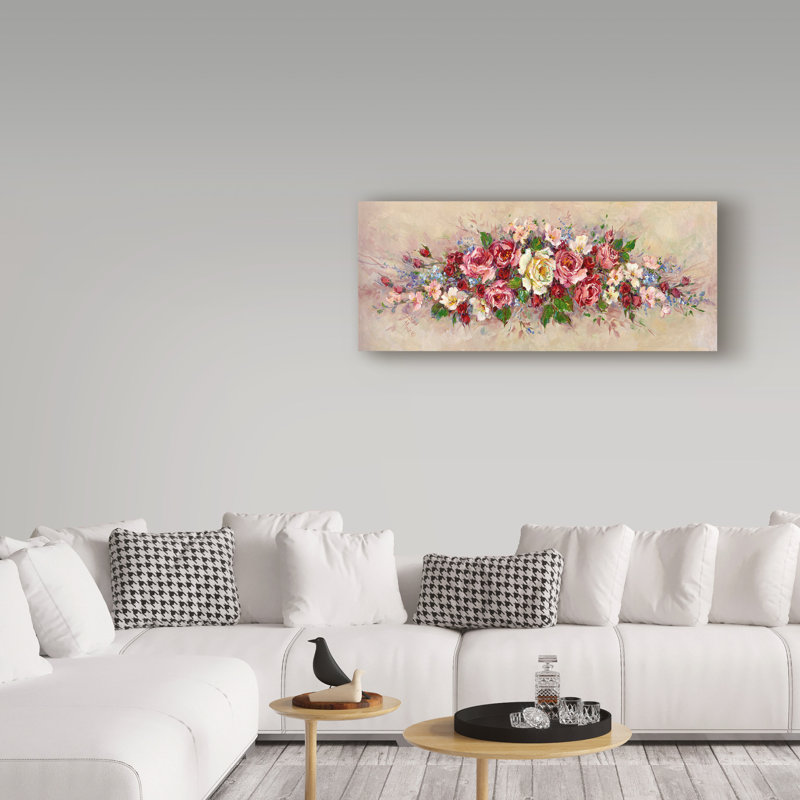 « guirlande », reproduction de peinture à l’acrylique sur toile tendue, H 10 po x l 24 po x P 2 po