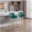 2-piece bar stool set, with chrome footrest and fabric top surface chair, simple leg chair-766049173-766049177