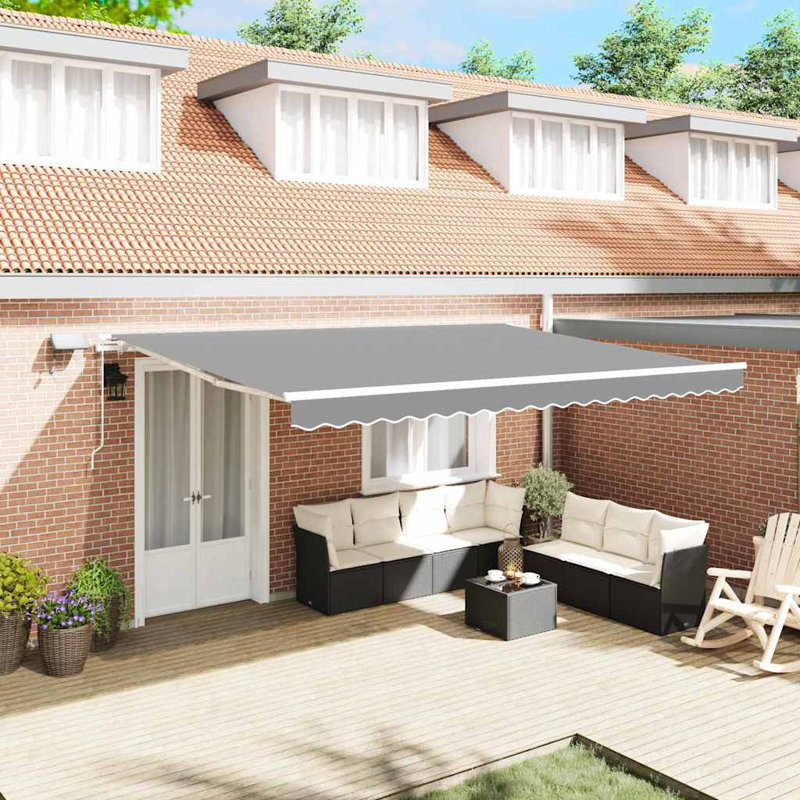 VidaXL Retractable Door / Window Awning, 500 cm W x 300 cm D, White
