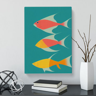 Amann Fish Minimalism - Wrapped Canvas Print