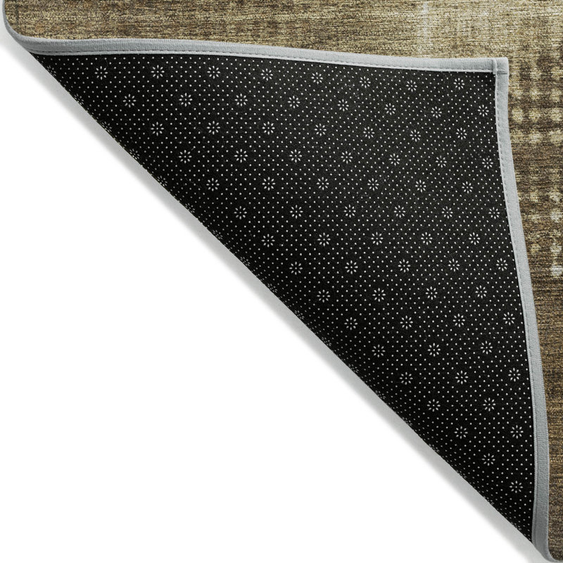 Brown Geometric Pattern 3' x 5' Synthetic Indoor/Outdoor Rug