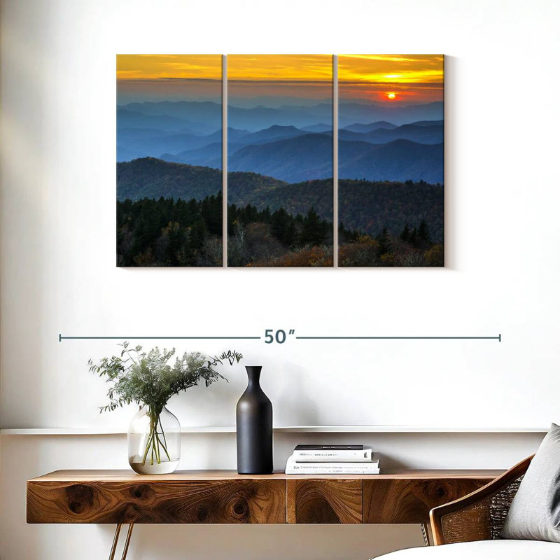 Kerrick Blue Ridge Mountains, coucher de soleil, H 24 po x l 38 po