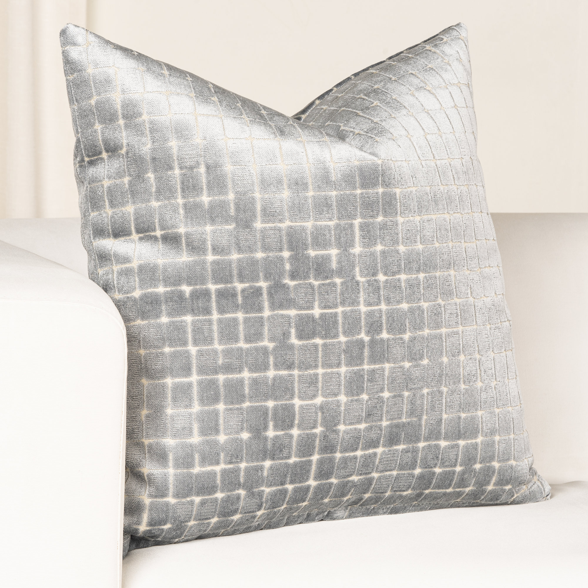 Salvador Throw Pillow, Sky, Feather, 18" x 18"