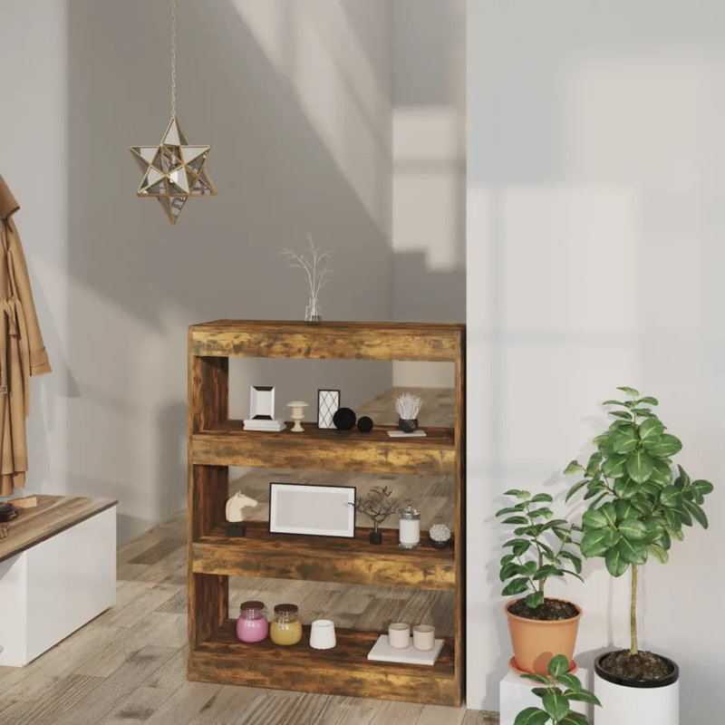 Geisha Etagere Bookcase, 103cm H x 80cm W x 30cm D, Rustic Brown