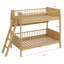 Structure de lit simple en bois - 3 tablettes de rangement et échelle réversible (gauche / droite)-360419752