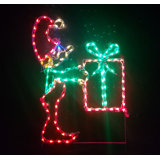 Elf with Christmas Package Holiday Lighted Display