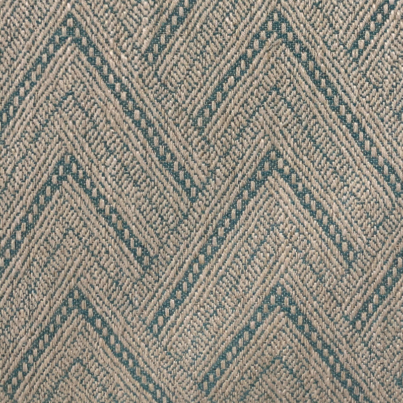 Blue and Beige Geometric Linen Blend Throw Pillow 24" x 24"
