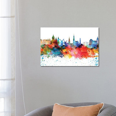 Amsterdam Skyline by WallDecorAddict - Wrapped Canvas Painting