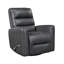 Fauteuil inclinable et pivotant manuel Demy, coussins en similicuir gris-119043982