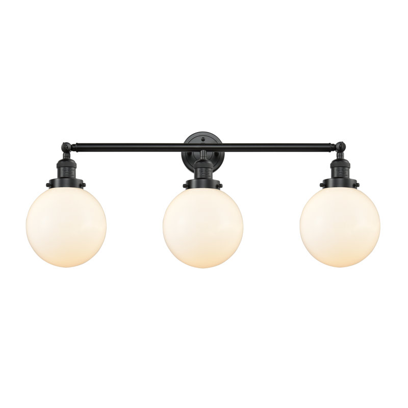 Éclairage de salle de bain à intensité variable 3 lumières Zarmayr, Blanc mat, Or satiné, Ampoule non incluse